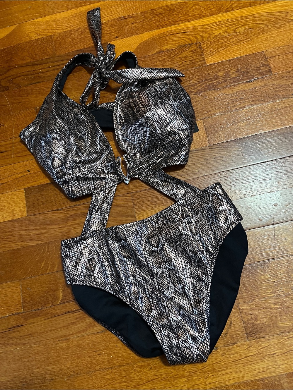 2 NWT SWIM. Black.Snake Print. Size XL